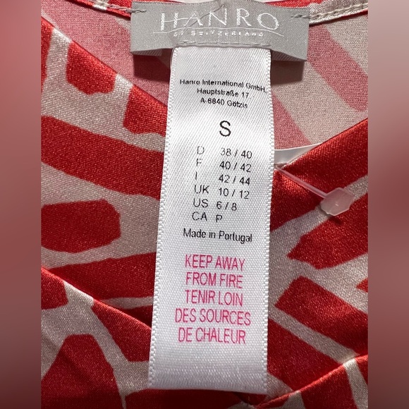 HANRO of Switzerland Silk Sleveless Top Spiced Coral Small 6/8 NWOT SAMPLE - Picture 9 of 14
